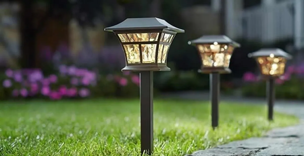 landscape lighting installation services with professionally installed pathway lights in Aurora, CO